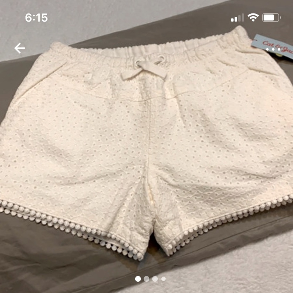 NWT girl’s white eyelet shorts
